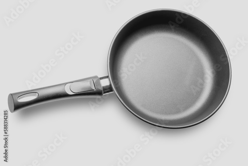 New pan with non-stick coating on a white background