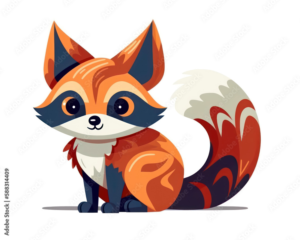 Cute cartoon fox isolated on a white background. Vector illustration. Cute cartoon fox isolated on a white background. Vector illustration.