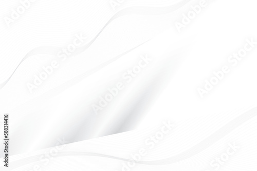 Abstract white and gray color, modern design stripes background with wave element. Vector illustration. 