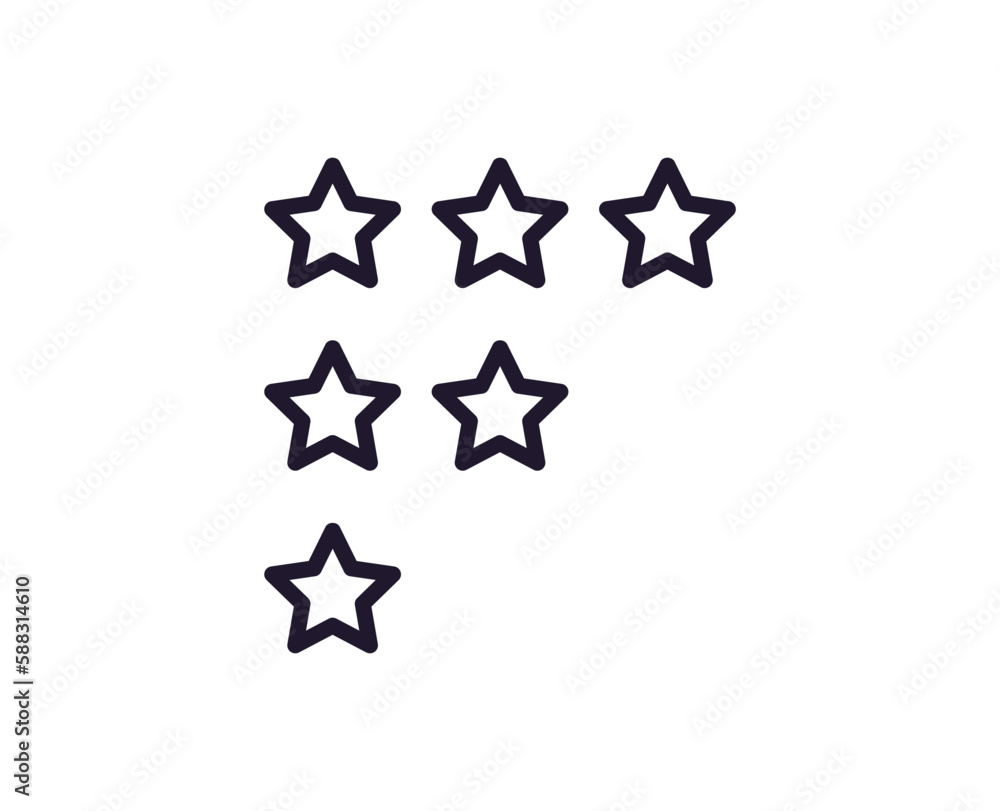Single line icon of star on isolated white background. High quality editable stroke for mobile apps, web design, websites, online shops etc. Single line icon of star on isolated white background. High quality editable stroke for mobile apps, web design, websites, online shops etc.