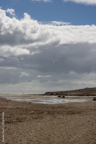 Calm Atlantic ocean and a cloudy sky, Fuertventura