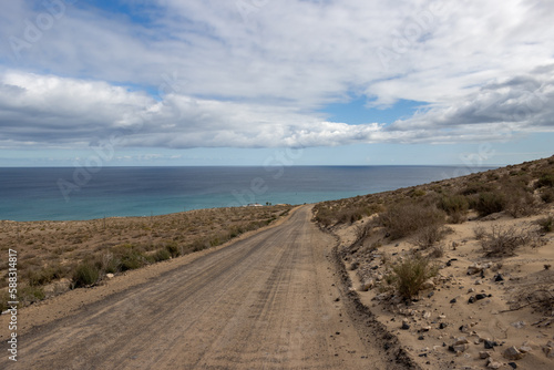 Road to the Atlantic ocean  Fuerteventura