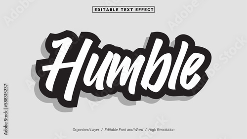 Editable Humble Font Design. Alphabet Typography Template Text Effect. Lettering Vector Illustration for Product Brand and Business Logo.
