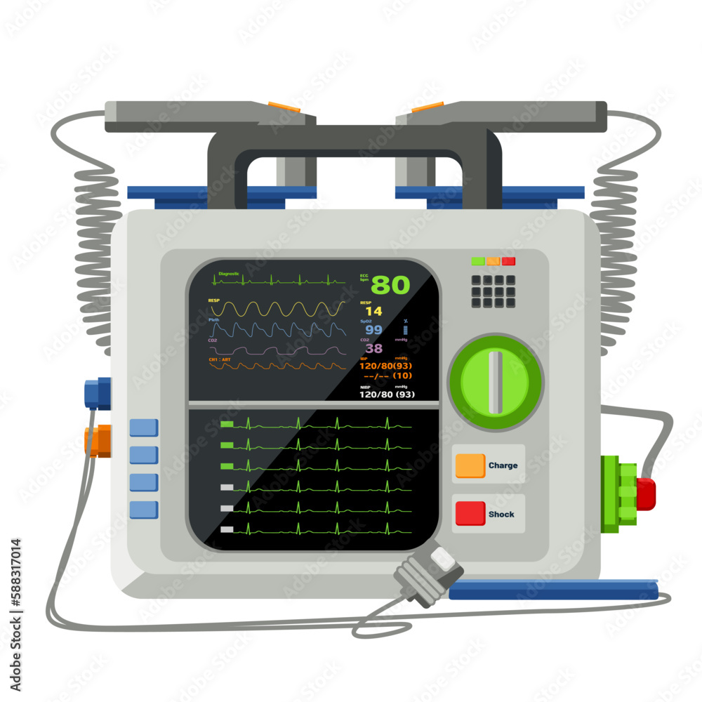 medical equipment defibrillator modern design Complete vital signs