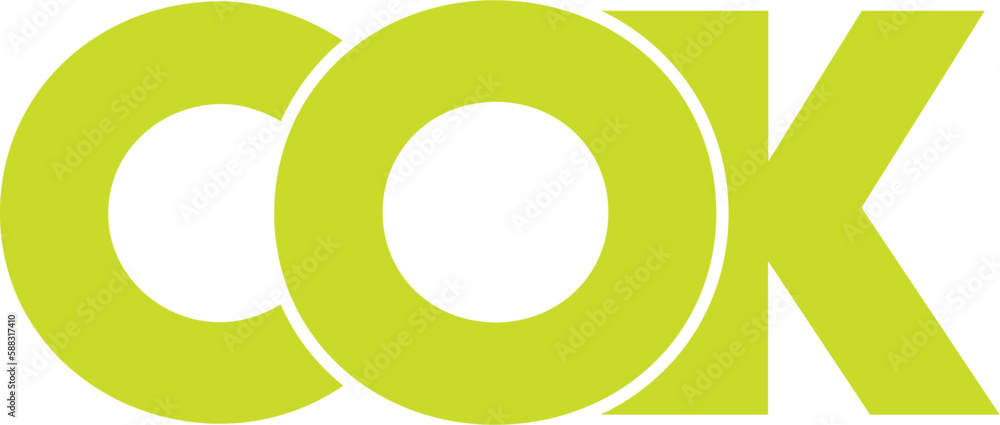 Letter COK logo design on transparent background, COK letter logo Stock