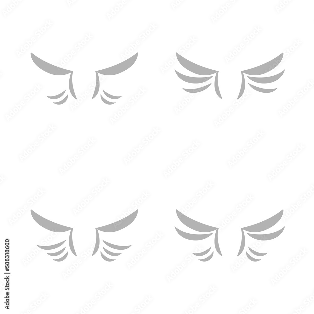 wings icon on a white background, vector illustration wings icon on a white background, vector illustration