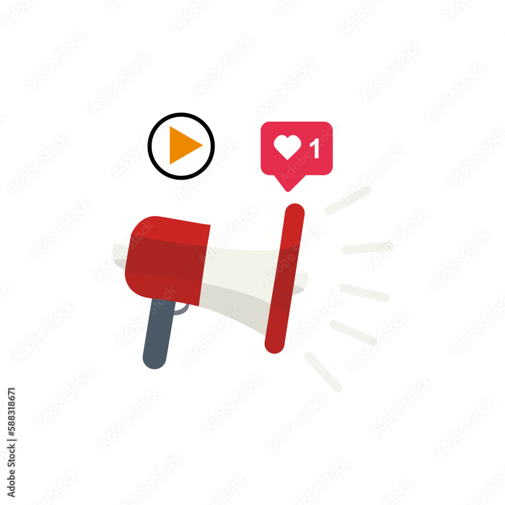 megaphone icon, notification concept, vector illustration megaphone icon, notification concept, vector illustration