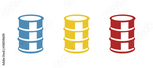 metal red barrel icon, vector illustration