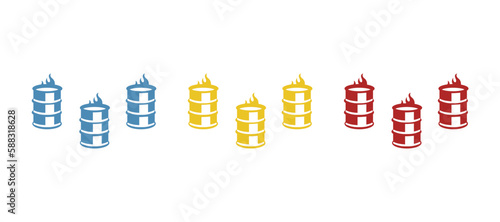 metal red barrel icon, vector illustration