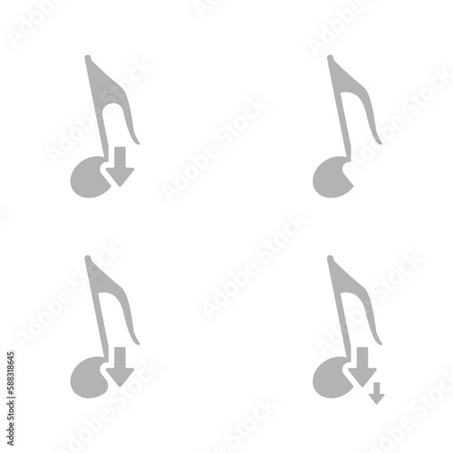 musical note icon, melody decline concept, vector illustration
