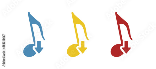 musical note icon, melody decline concept, vector illustration