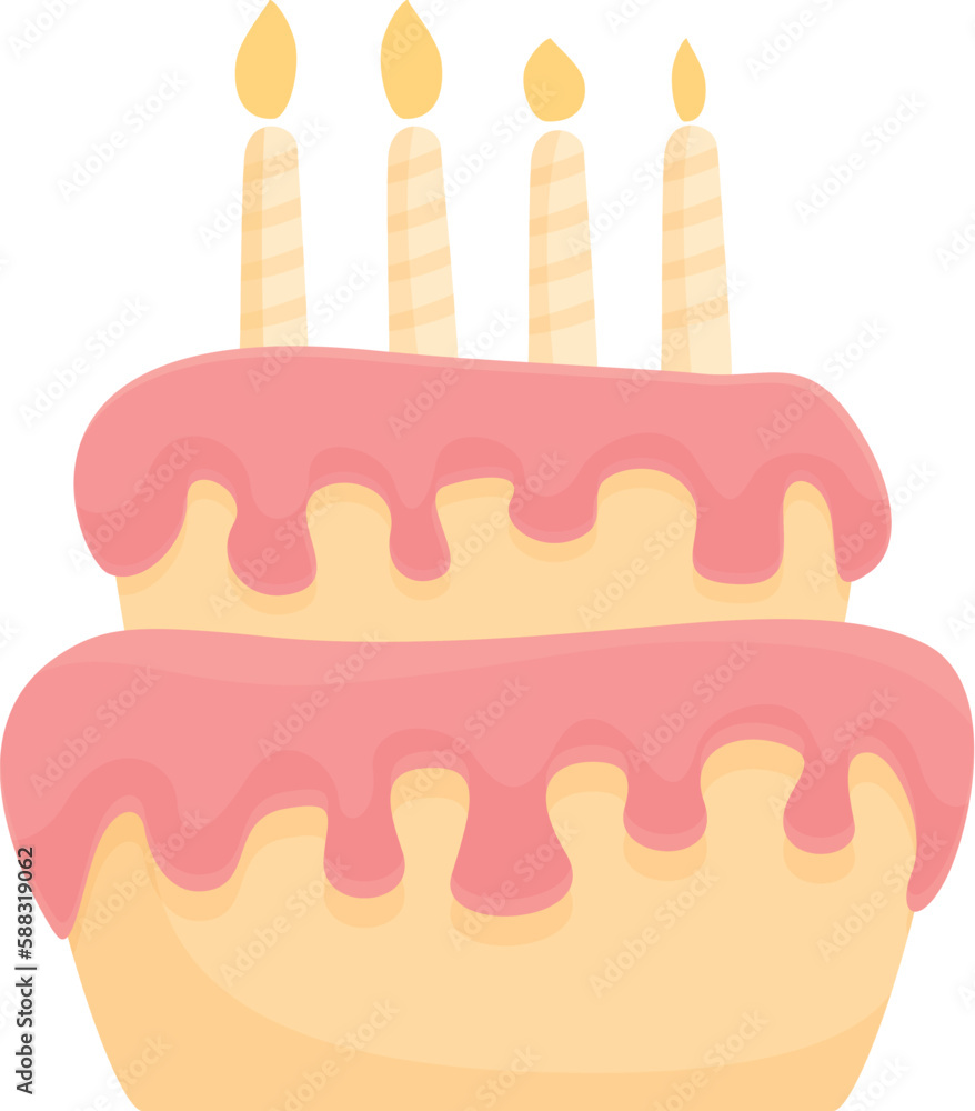 Gender party cake icon cartoon vector. Reveal love. Happy element Gender party cake icon cartoon vector. Reveal love. Happy element