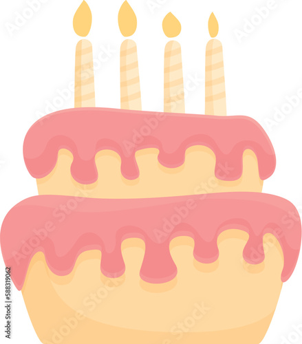 Gender party cake icon cartoon vector. Reveal love. Happy element