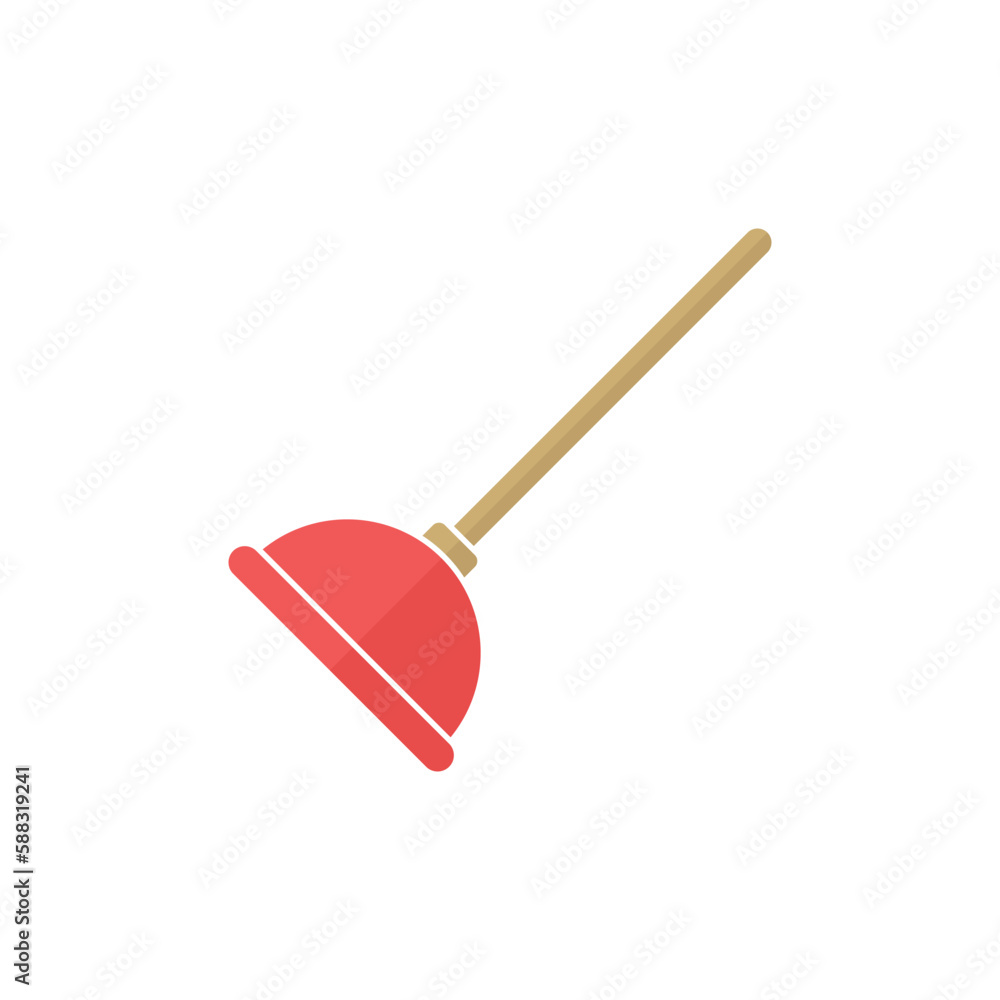 Plunger vector flat icon on white background Plunger vector flat icon on white background