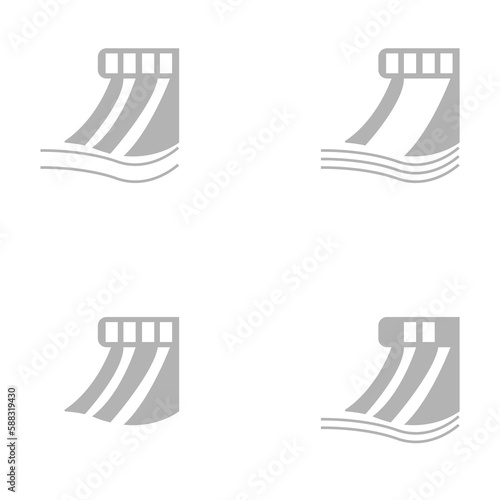 dam icon on a white background, vector illustration