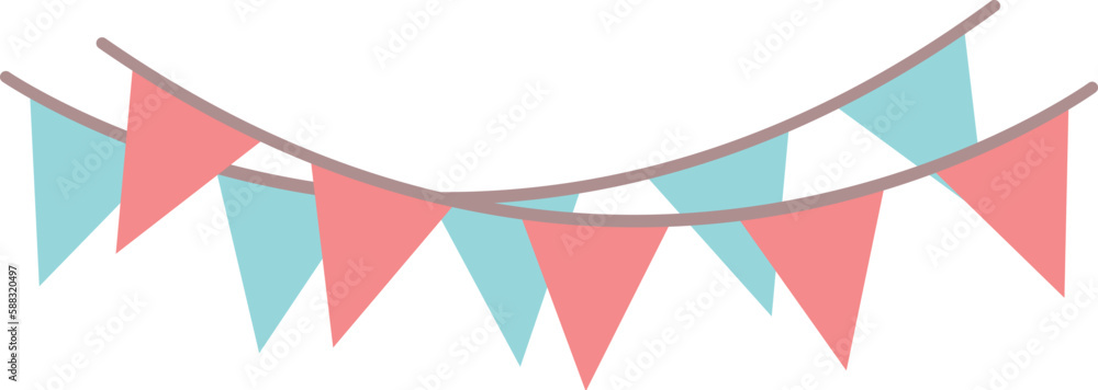 Obraz premium Gender party flags icon cartoon vector. Baby shower. Child newborn