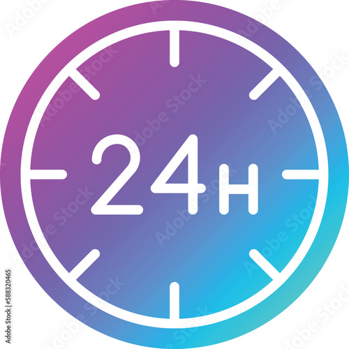 24 hours Vector Icon Design Illustration