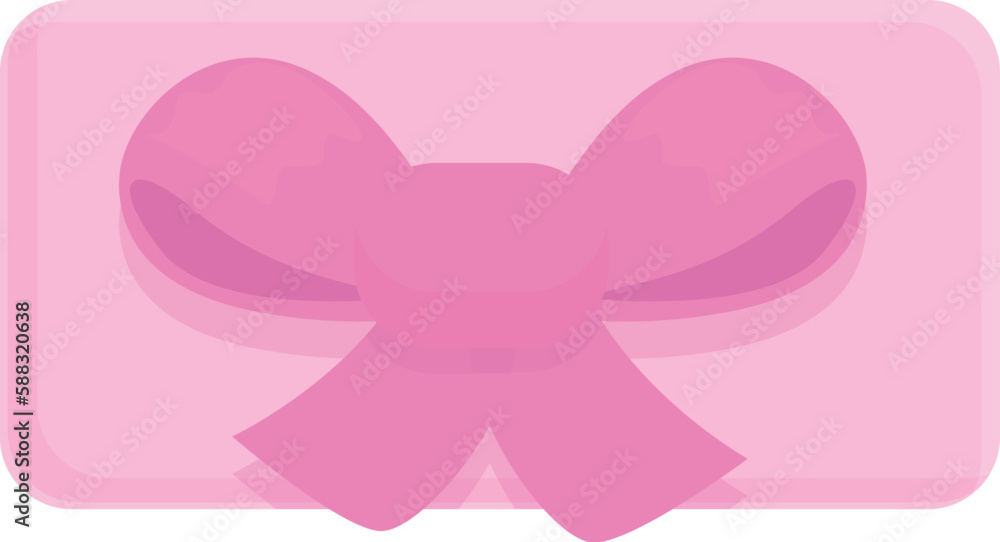 Pink ribbon icon cartoon vector. Girl emblem. Shower gender
