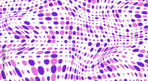 The layout of a geometric deformed pattern with circles of different sizes. Template for banner, poster, postcard and corporate design. The idea of interior and decorative creativity. Simple design