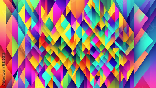 虹色　カラフル　模様　幾何学　壁紙