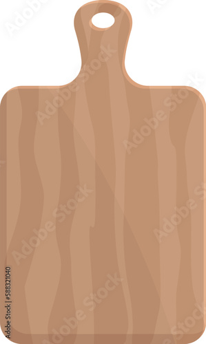 Kitchen wood board icon cartoon vector. Cooking tableware. Dinner home
