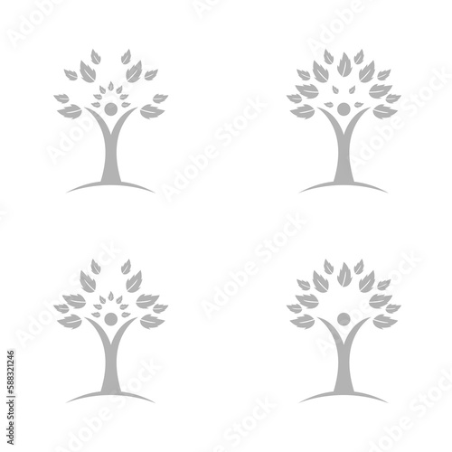 icon of man, leaves, nature, eco, vector illustration