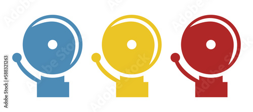 school bell icon on white background, vector illustration