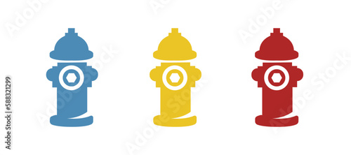 fire hydrant icon on a white background, vector illustration