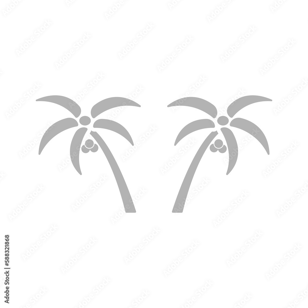 Obraz premium palm tree icon on a white background, vector illustration