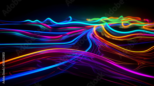 Abstract colorful light in motion wave background