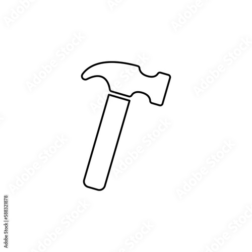 hammer icon on a white background, vector illustration