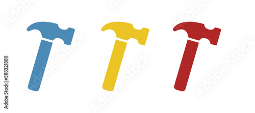 hammer icon on a white background, vector illustration
