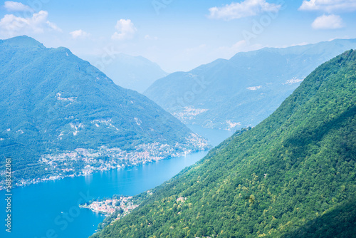Lake Como from Lighthouse Voltiano in Brunate, Italy