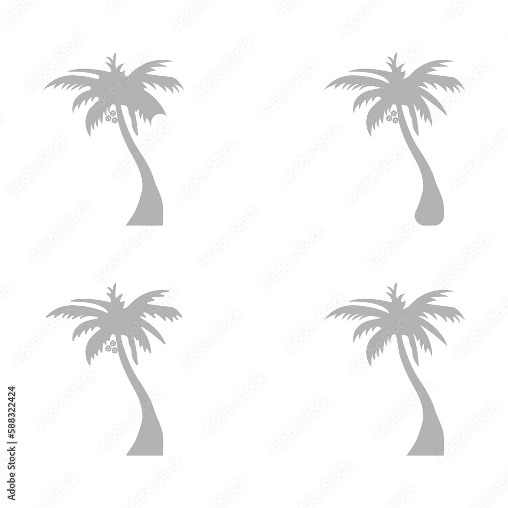 palm tree icon on a white background, vector illustration