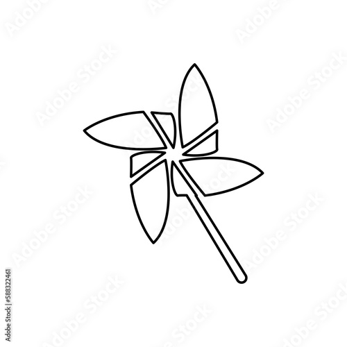 paper windmill icon on a white background, vector illustration