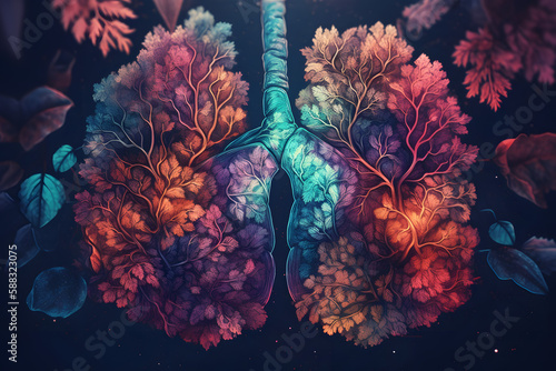 The Art of Lungs. Generative AI photo