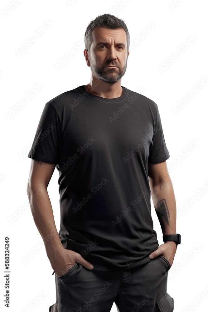 Man with shirt, mockup, Generative AI illustration Man with shirt, mockup, Generative AI illustration