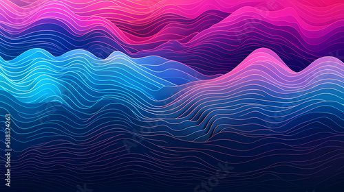 Abstract blue purple and pink background colors with waves