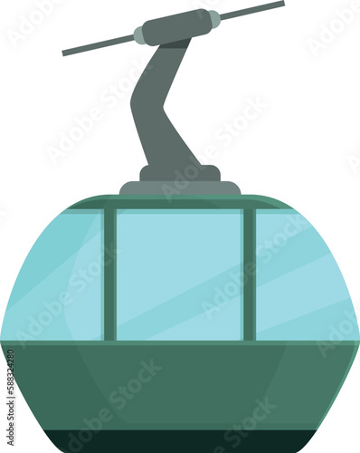 Car ski lift icon cartoon vector. Cable landscape. Snow resort