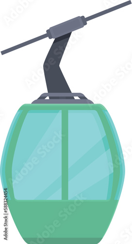 Landscape ski lift icon cartoon vector. Cable winter. Snow resort