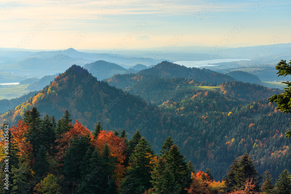 Autumnal landscape of the Pieniny Mountains. Poland Autumnal landscape of the Pieniny Mountains. Poland