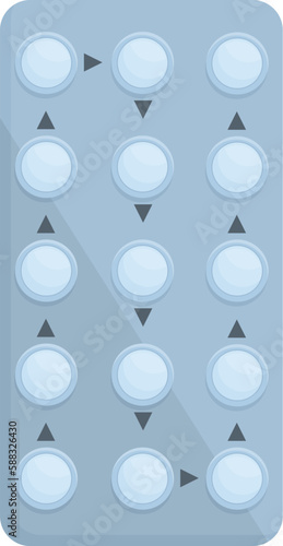 Medicine blister icon cartoon vector. Birth control. Female drug