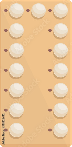 Medical pill icon cartoon vector. Birth control. Female health