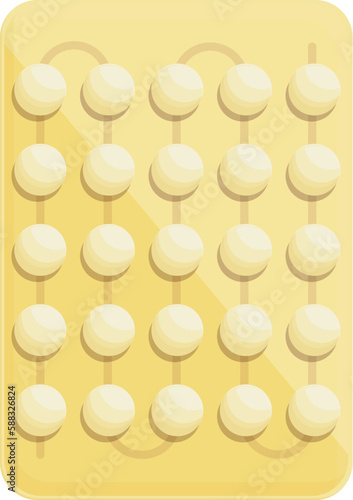 Yellow blister icon cartoon vector. Birth control. Baby female
