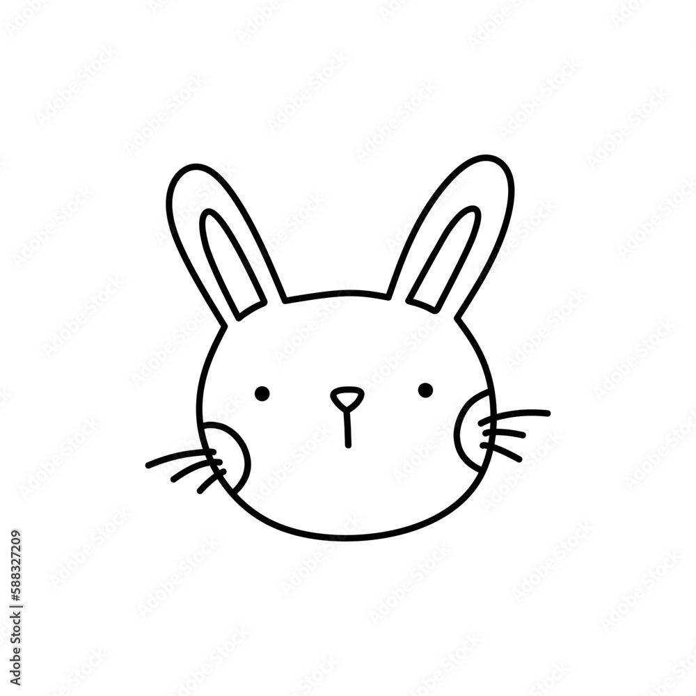 Cute bunny isolated on white background. Vector hand-drawn illustration in doodle style. Perfect for Easter designs, cards, logo, decorations. Cute bunny isolated on white background. Vector hand-drawn illustration in doodle style. Perfect for Easter designs, cards, logo, decorations.