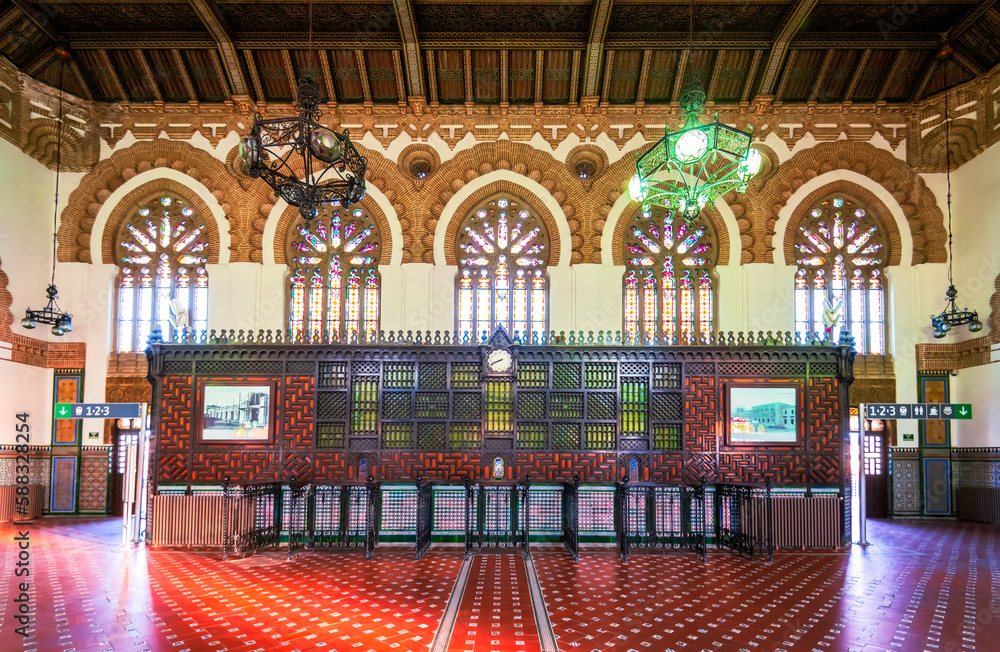 Toledo, Spain. Historical railway station, Castilla la Mancha