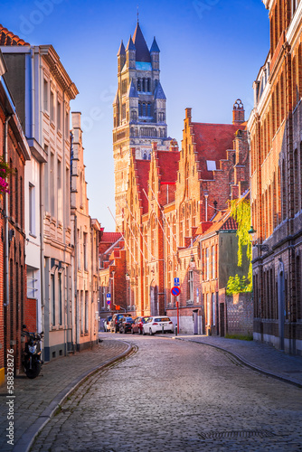 Bruges, Belgium - Salvatorskathedraal in Brugge, Gothic-style cathedral, Flanders.