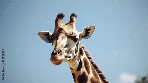 Close up portrait of a giraffe, wildlife photography