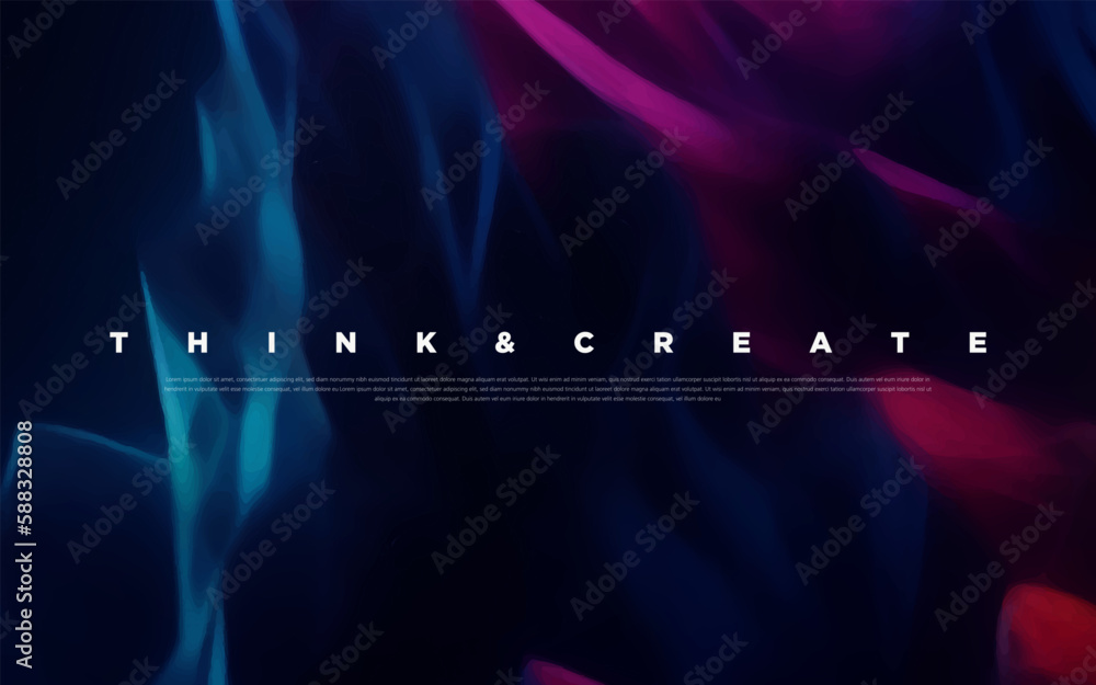 Premium neon light dark abstract colorful paint background with vibrant colors and flowing graphic elements. Modern luxury wallpaper for poster, banner, website, flyer, presentation etc. Vector EPS