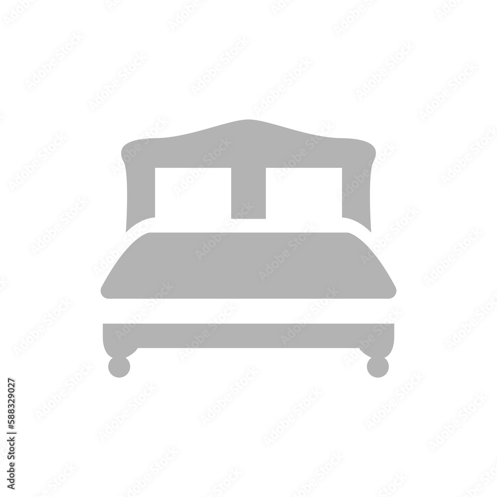 bed icon on a white background, vector illustration